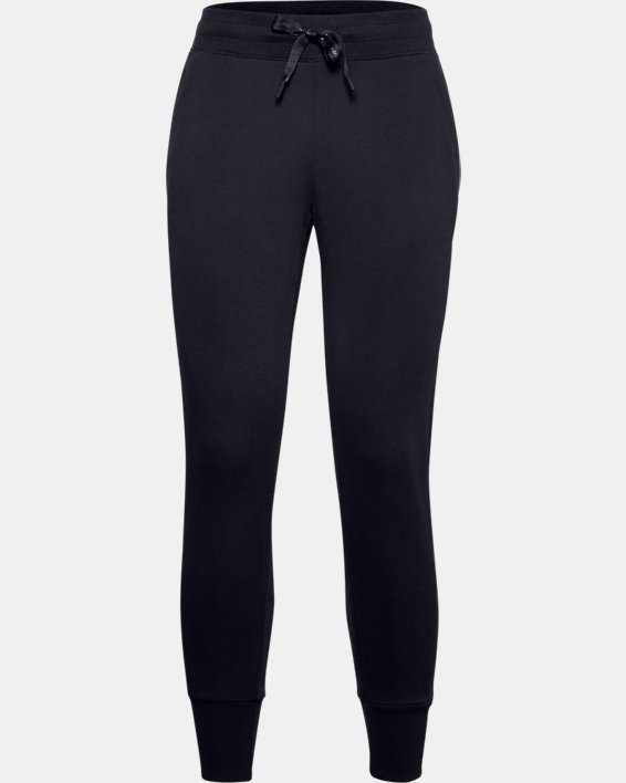 Women's UA Rival Fleece EMB Pants, Black, pdpMainDesktop image number 4